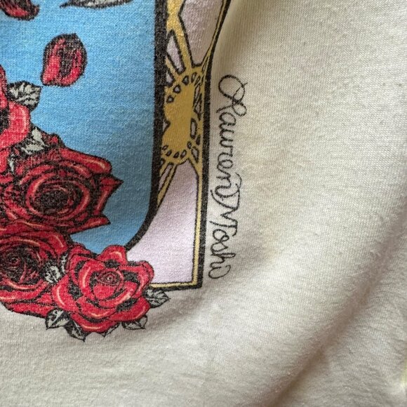 Lauren Moshi Grateful Dead Skeleton Rose Graphic Tee Whimsygoth Grunge Boho SM - Picture 4 of 7